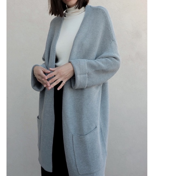MOD REF Chunky Gray Cardigan Oversized all season sz S-M-L - Picture 10 of 11